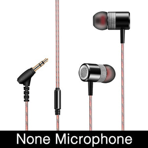 Heavy Bass Earphone Metal HIFI Stereo Earbuds 3.5mm Subwoofer In-ear Earphones With Mic High Quality Headset For Mobile Phone