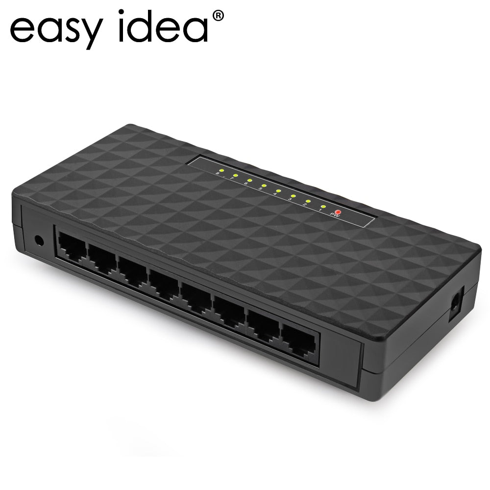 Network Switch HUB Fast LAN Ethernet Network Desktop Switches Adapter Black/White Mini 8 Port 10/100Mbps