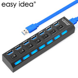 USB HUB 3.0 Super Speed 5Gbps 7 Ports USB 3.0 HUB USB Splitter With On/Off Switch Platooninsert For Computer Peripherals