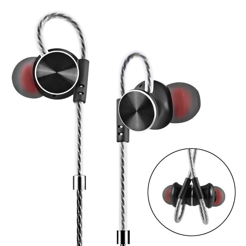 In-ear Earphone Super Bass Sound Quality Music With Mic 3.5mm Stereo Earbud Magnetic Adsorption Noise Isolating Headset W3