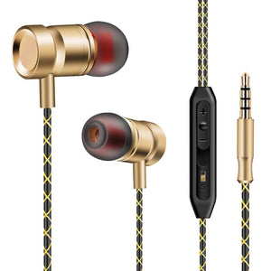 In-ear Earphone Hifi Metal Earphones 3.5mm Super Bass Earbuds Subwoofer Stereo Earphones With Mic For Computer Mobile Phone