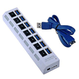 USB 3.0 HUB For Macbook Laptop USB Splitter With Power Adapter Super Speed 4/7 Ports HUB USB With On/Off Switch HUB 3.0