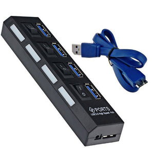 USB 3.0 HUB For Macbook Laptop USB Splitter With Power Adapter Super Speed 4/7 Ports HUB USB With On/Off Switch HUB 3.0