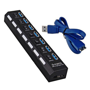 USB 3.0 HUB For Macbook Laptop USB Splitter With Power Adapter Super Speed 4/7 Ports HUB USB With On/Off Switch HUB 3.0