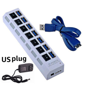 USB HUB 3.0 Super Speed 5Gbps 7 Ports USB 3.0 HUB USB Splitter With On/Off Switch Platooninsert For Computer Peripherals