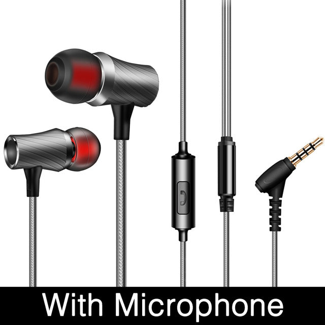 In-ear Earphone Metal Heavy Bass Sound Quality Music Headset HIFI Stereo Earbuds Wired Earphones For Mp3 Mobile Phone