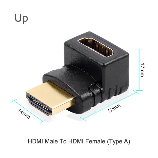 HDMI Male To HDMI Female Cable Adapter Converter Mini HDMI Adapter Extender 90 / 270 Degrees Angle For 1080P HDTV