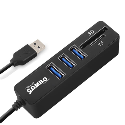 Multi USB Hub 2.0 3 Ports + Card Reader USB Splitter Portable Hub USB Combo High Speed All In One For SD/TF For Computer PC