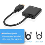 HDMI to VGA Adapter Male To Famale Converter Adapter 1080P Digital to Analog Video Audio For PC Laptop Tablet