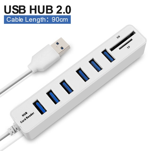 USB HUB 3.0 Combo Multi USB Splitter 3.0 HUB 3 USB Hab 3/6 Ports 2 In 1 SD/TF Card Reader Computer Accessories for PC Laptop