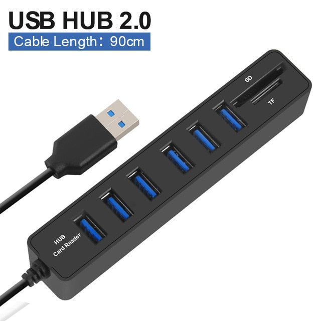 USB HUB 3.0 Combo Multi USB Splitter 3.0 HUB 3 USB Hab 3/6 Ports 2 In 1 SD/TF Card Reader Computer Accessories for PC Laptop