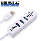 USB HUB 3.0 Combo Multi USB Splitter 3.0 HUB 3 USB Hab 3/6 Ports 2 In 1 SD/TF Card Reader Computer Accessories for PC Laptop