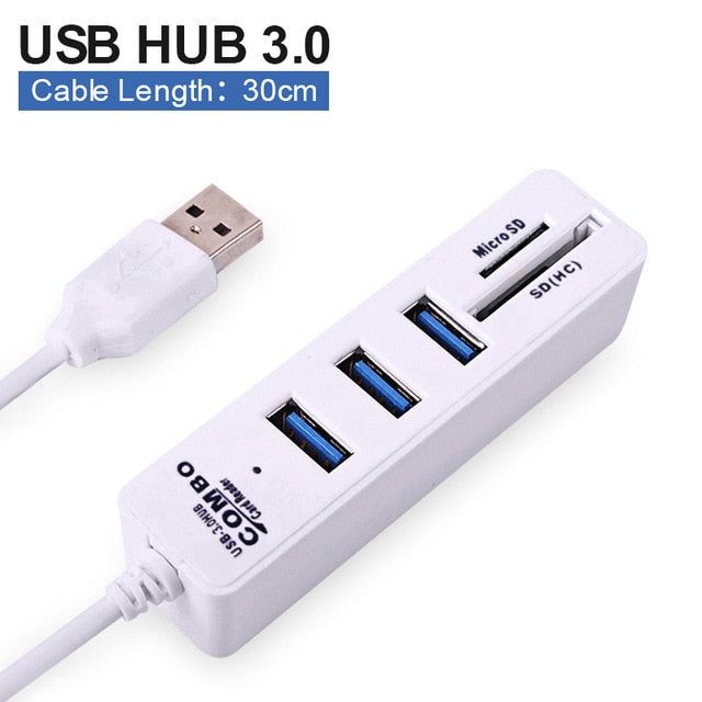 USB HUB 3.0 Combo Multi USB Splitter 3.0 HUB 3 USB Hab 3/6 Ports 2 In 1 SD/TF Card Reader Computer Accessories for PC Laptop