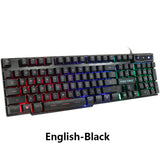 Gaming Keyboard Gamer Mechanical Imitation Keyboard Gaming RGB Keyboard with Backlight Ergonomic Key Board 104 Keycaps for PC