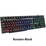 Gaming Keyboard Gamer Mechanical Imitation Keyboard Gaming RGB Keyboard with Backlight Ergonomic Key Board 104 Keycaps for PC